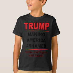 Camiseta Trump Fazer America Ashamed Novamente Anti-trump P
