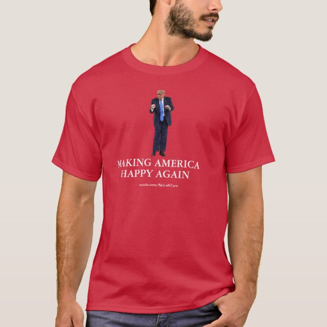 Camiseta Trump Fazer America Happy Novamente (Frente)