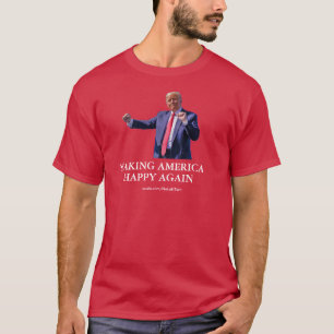 Camiseta Trump Fazer America Happy Novamente