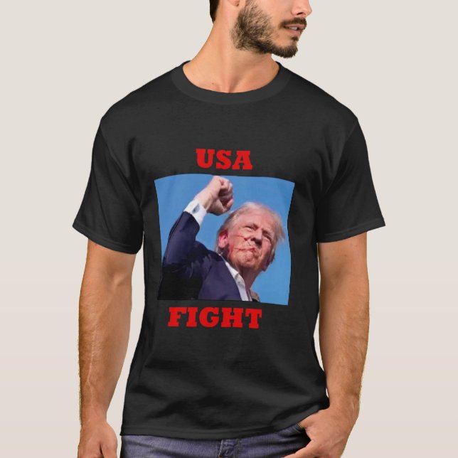 Camiseta Trump Fight USA 2024 T Shirt (Frente)
