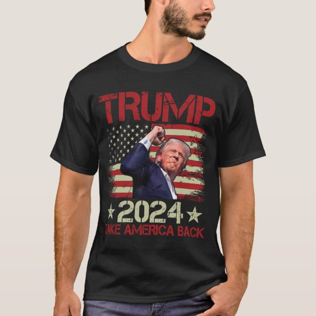 Camiseta Trump Fist Pump Disparado No Trump 2024 Sobrevive  (Frente)