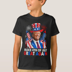 Camiseta Trump Fogos Patrióticos Tornam 4 De Julho Ótimo