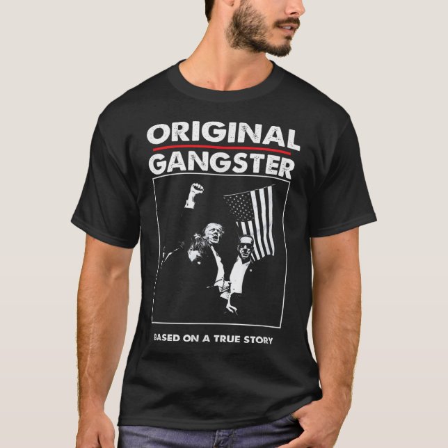 Camiseta Trump Gangster Original Para O Presidente 47 Patri (Frente)