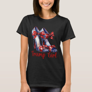 Camiseta Trump Girl High Heel Stilettos, American Flag Trum