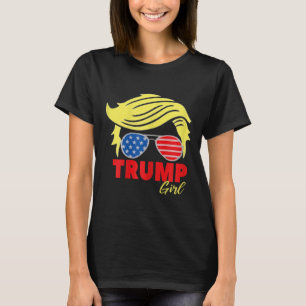 Camiseta Trump Girl Messy Bun Trump 2024 Eleição Americana