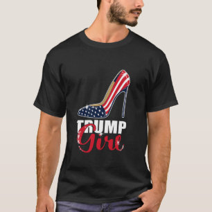 Camiseta Trump Girl Stilettos High Heel American Flag Trump