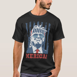 Camiseta Trump Happy 4 De Julho Trump American Flag 9
