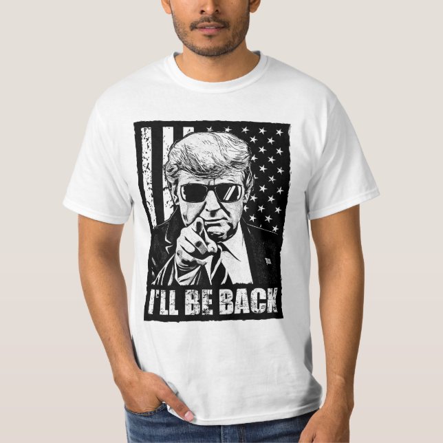 Camiseta Trump I'Be Back- pro trump 2024 anti Biden (Frente)