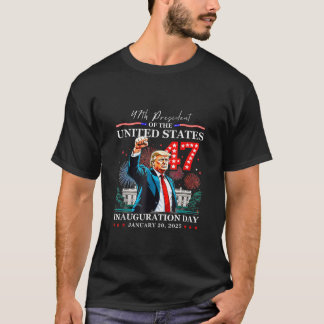 Camiseta Trump Inauguration 2025 Fist Pump Trump 47 Firewor