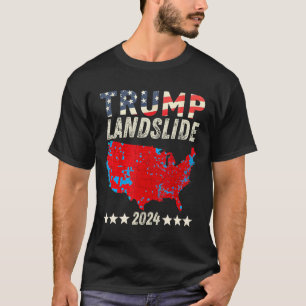 Camiseta Trump Landslide 2024 Mapa Eleitoral de Suporte Tru