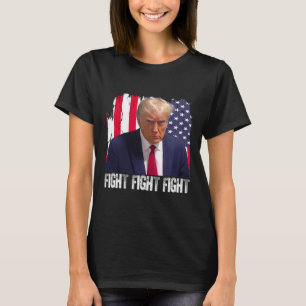 Camiseta Trump Luta Luta Luta Bandeira Americana Donald Tru