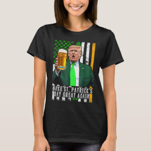 Camiseta Trump Make Dia de São Patrício Excelente Novamente