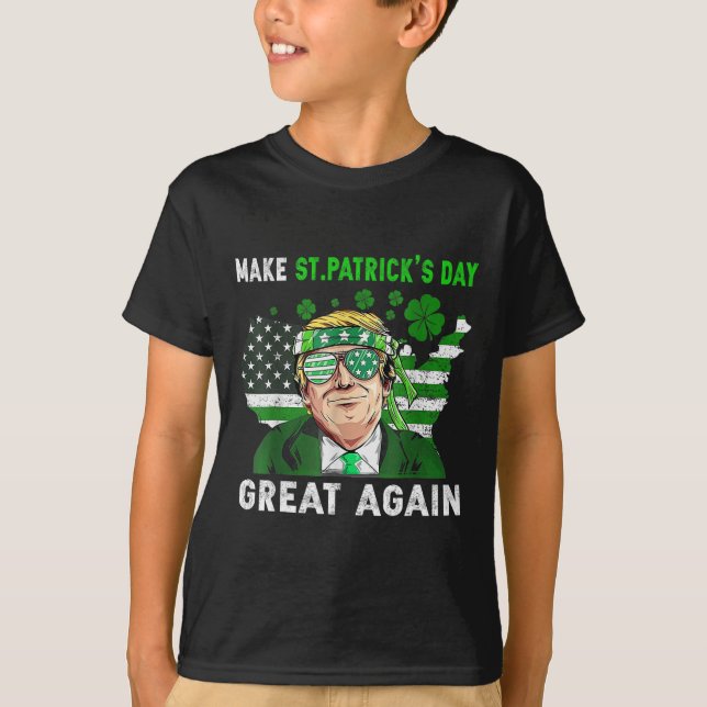Camiseta Trump Make St Patricks Day Great Again Funny Trump (Frente)