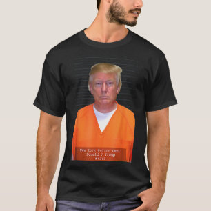 Camiseta Trump Mug Shot Range Jumpcase Parody Atrás dos Bar