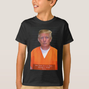 Camiseta Trump Mug Shot Range Jumpcase Parody Atrás dos Bar