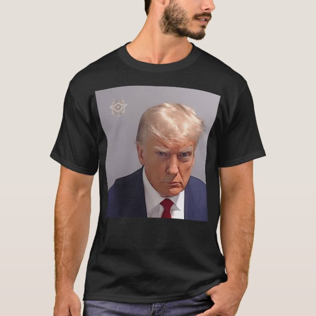 Camiseta Trump Mugshot 2024 Donald Trump Preso Indict (Frente)