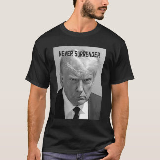 Camiseta Trump MugShot Donald Trump Atirado Nunca Renda