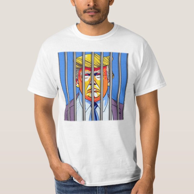 Camiseta Trump na prisão - T-Shirt com valor masculino (Frente)
