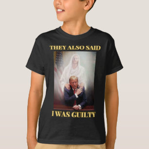 Camiseta Trump Não Culpado Cristo Jesus Reze Maga Patriota