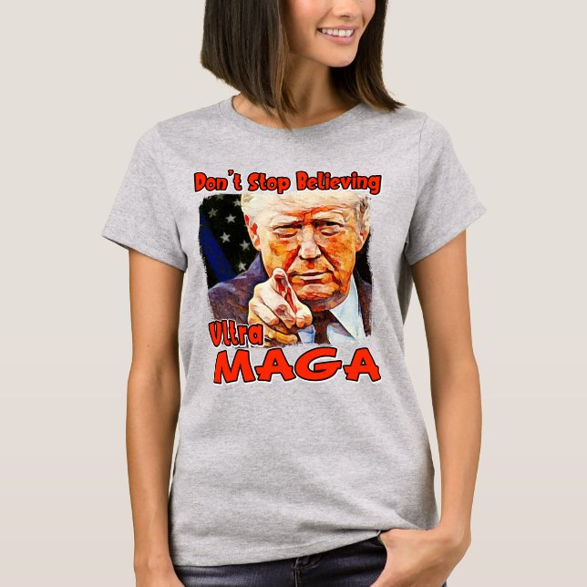 Camiseta TRUMP_Não parar de acreditar (Frente)