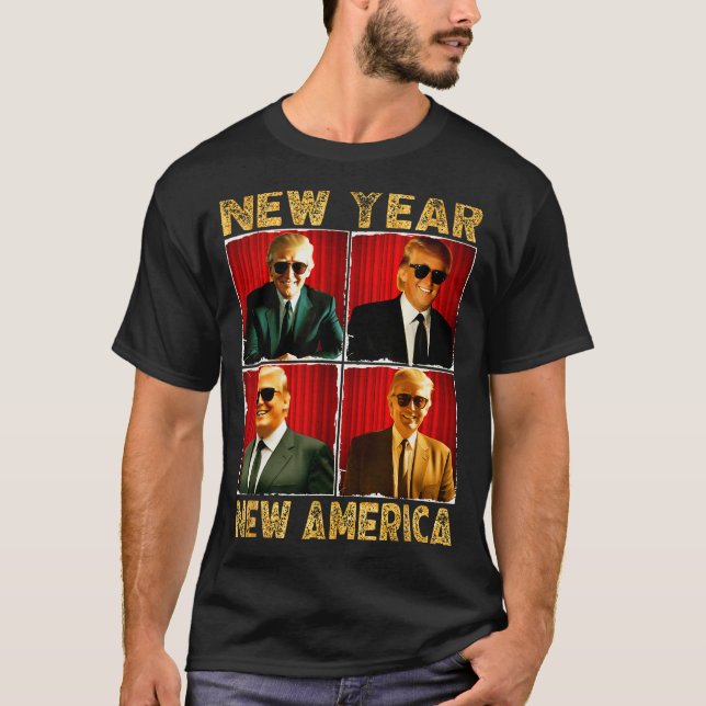 Camiseta Trump New Year New America Happy Trump Won  (Frente)