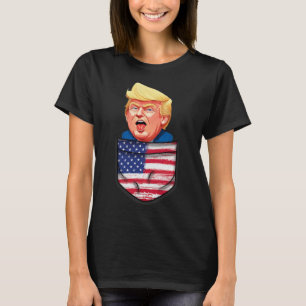 Camiseta Trump no Bolso Bandeira dos EUA Engraçado Trump 20