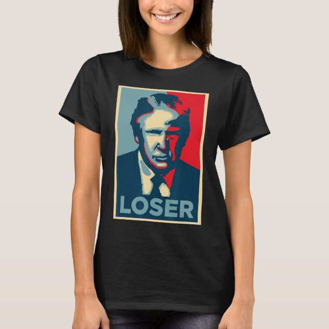 Camiseta Trump Obama Hope Poster Loser (Frente)