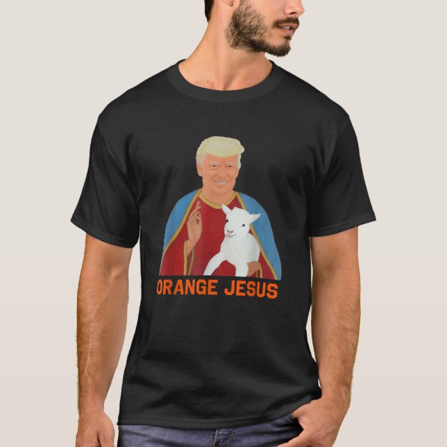 Camiseta Trump Orange Jesus Funny Meme Mulheres Cristãs (Frente)