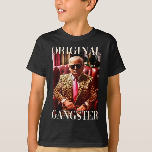 Camiseta Trump Original Gangster Shirt Engraçado Mega Donal (Frente)