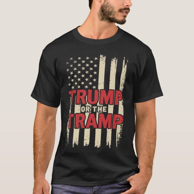 Camiseta Trump ou Tramp Patriot Usa Flaf Trump Vance 47 (Frente)