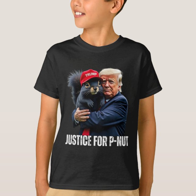 Camiseta Trump Para Porca-Porca Justiça De Esquilo Para Pea (Frente)