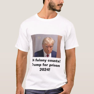 Camiseta Trump para prisão 2024 34 crimes