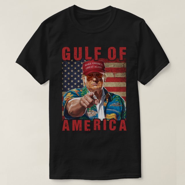 Camiseta Trump Parody Gifts Golfo da América (Frente do Design)