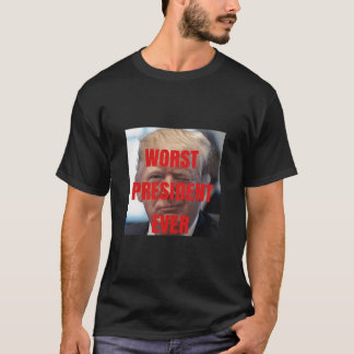 Camiseta Trump Pior Presidente Alguma Vez Black T-shirt