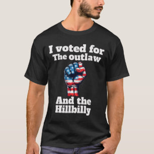 Camiseta Trump Presidente Eleito Eu Votei Por Outlaw Hillbi