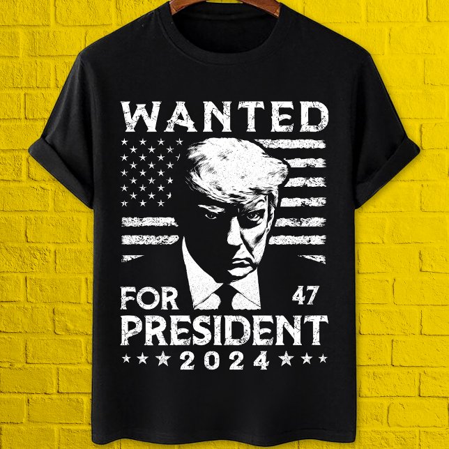 Camiseta Trump queria o presidente 2024 Nunca se render (Criador carregado)