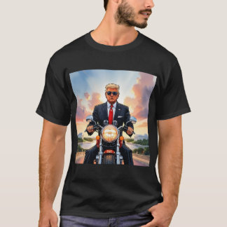 Camiseta Trump Riding Motorcycle US Capitólio Washington DC