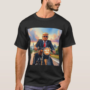 Camiseta Trump Riding Motorcycle US Capitólio Washington DC