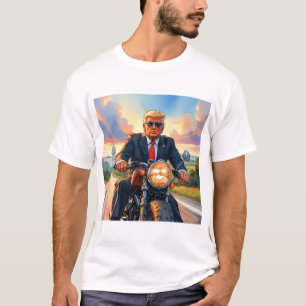 Camiseta Trump Riding Motorcycle US Capitólio Washington DC