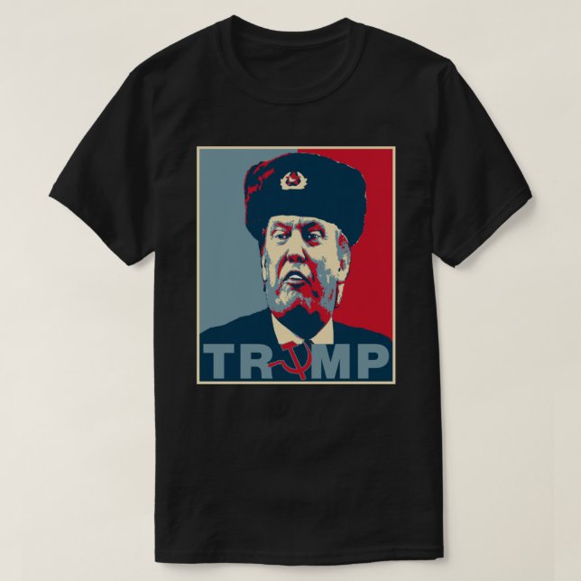 Camiseta Trump Russia Poster Sticker (Frente do Design)