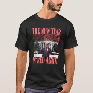 Camiseta TRUMP Sarcástico O NOVO ANO É VERMELHO NOVAMENTE F