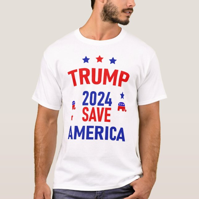Camiseta Trump Save America 2024 (Frente)