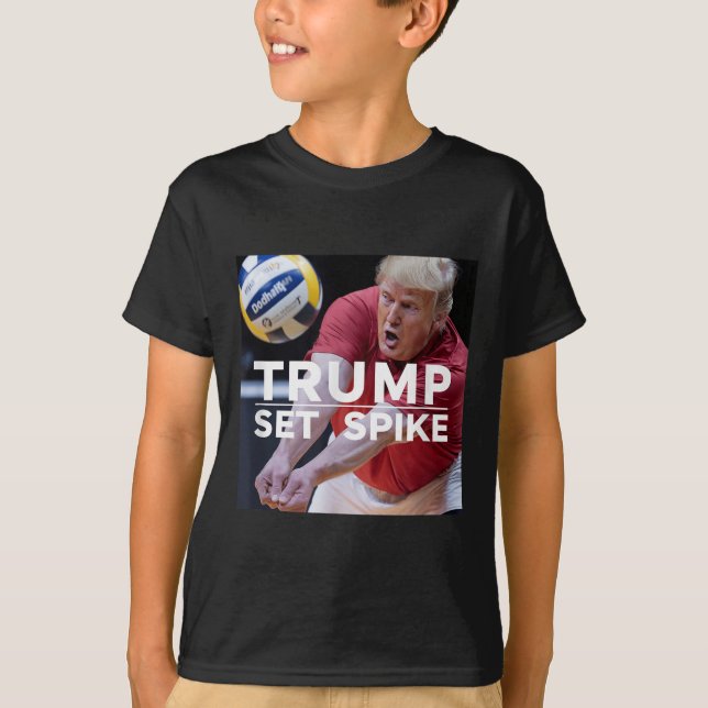Camiseta Trump Set Spike Engraçado Jogador Político De Vole (Frente)