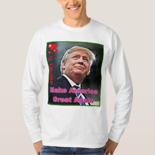 Camiseta Trump Slogan Basic Long Sleeve T Shirt