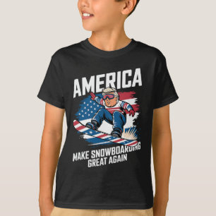 Camiseta Trump Snowboard EUA - Faça Snowboarding Grande Nov