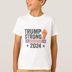 Camiseta Trump Strong 2024 Eleição Patriótica de Bandeira A