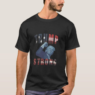 Camiseta Trump Strong 2024 Trump Fight Fight Fight Flag USA