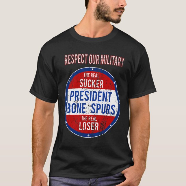 Camiseta Trump Sucker Perdido Nós Respeitamos O Nosso Milit (Frente)