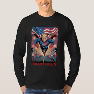 Camiseta Trump Super Herói Flyover: Personalização da Multi