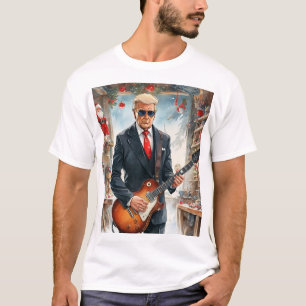 Camiseta Trump Tocando Violão Elétrico - oficina SANTA CLAU